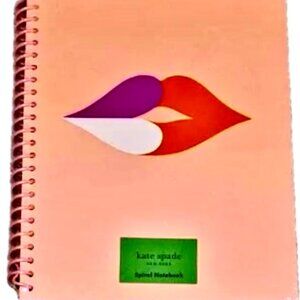 KATE SPADE NY Spiral Notebook  "Heart Lips" Colorful Design NWT